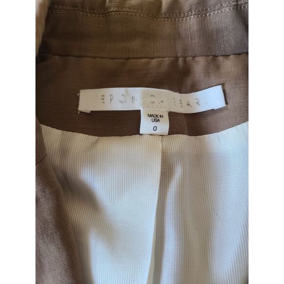 Veronica Beard Linen Blend Tan Dickey Blazer Size 0 - Picture 4 of 8